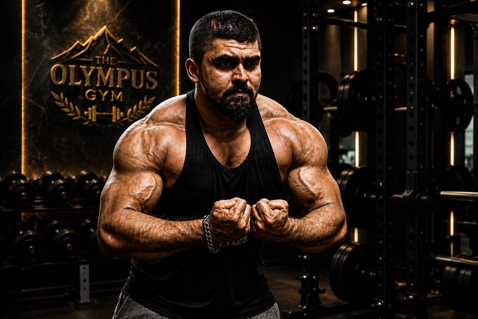 Olympus Gym member in the training area